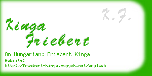 kinga friebert business card